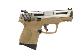 WE Tech BB FORCE T8B Compact Full-Auto GBB Pistol (SV Stealth Slide/SV Barrel/TAN Frame)-Pistols-Crown Airsoft