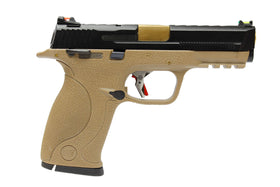 WE Tech BB FORCE GBB Pistol T3A Full-Auto(BK Slide/GD Barrel/TAN Frame)-Pistols-Crown Airsoft