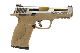 WE Tech BB FORCE GBB Pistol T7B Full-Auto(SV Slide/GD Barrel/TAN Frame)-Pistols-Crown Airsoft