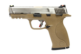 WE Tech BB FORCE GBB Pistol T7A Full-Auto(SV Slide/GD Barrel/TAN Frame)-Pistols-Crown Airsoft