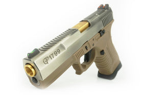 WE Tech GP1799 T4 Silver Slide Gold Barrel GBB Pistol (Silver/ Gold/ Tan)-Pistols-Crown Airsoft