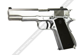 WE Tech Double-barrel 1911 GBB Pistol (Silver)-Pistols-Crown Airsoft